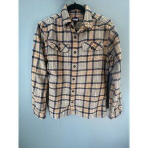 Patagonia Men’s Organic Cotton Plaid Button-Up Shirt Size S Brown Blue Check